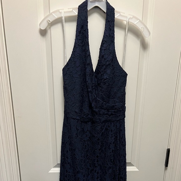 Navy, lace, David bridal dress - Picture 2 of 3